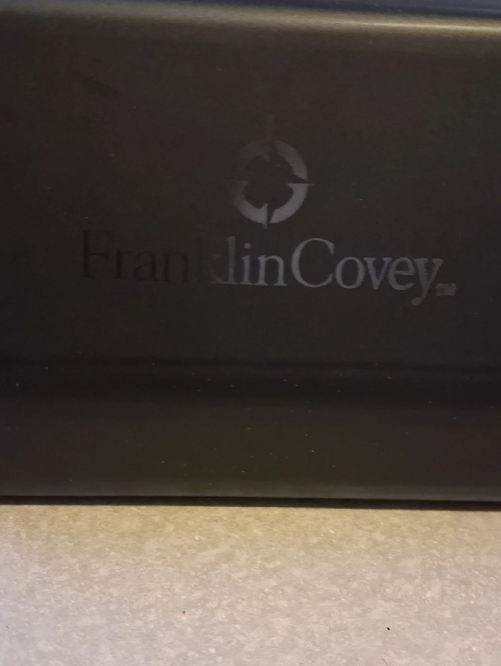 Vintage Franklin Quest (Covey) Black Aniline Leather Zip 3 Ring Binder W/stand
